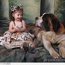 Схема вышивки «Dziewczynka z psem»