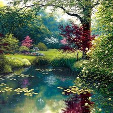 Схема вышивки «Пруд в парке»