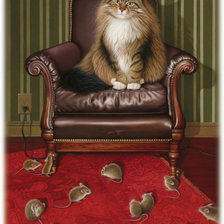 Схема вышивки «боязливый котик»