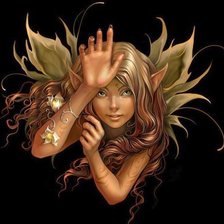 Схема вышивки «hada dorada en fondo negro»