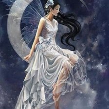 Схема вышивки «hada_sentada_en_la_luna»