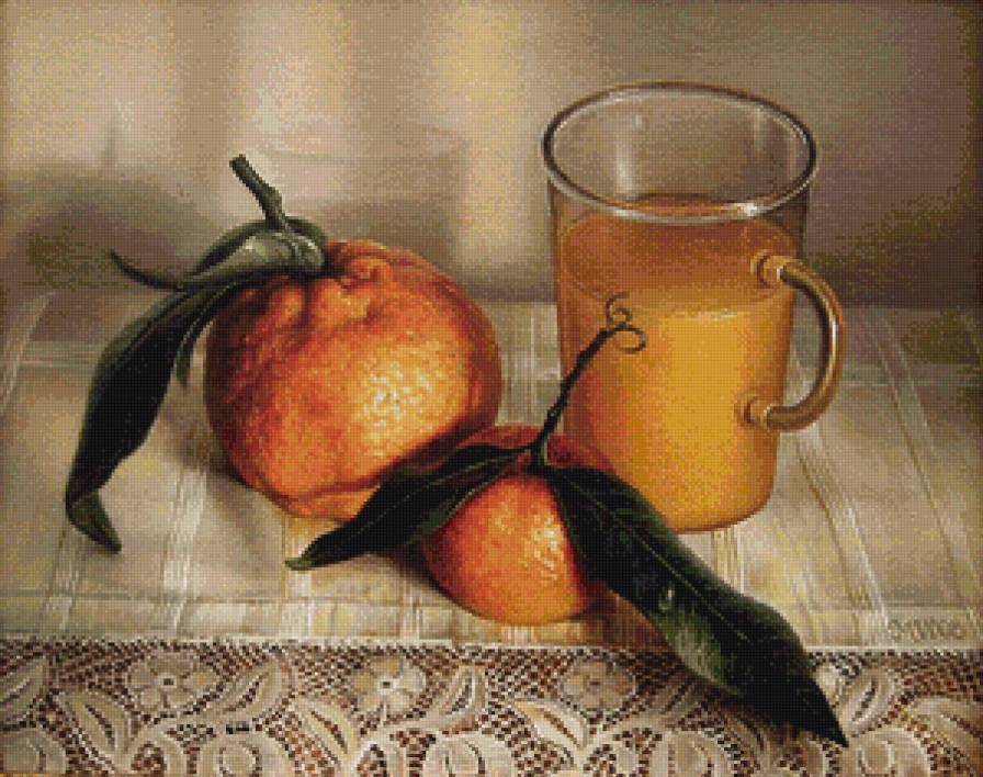 стакан сока - натюрморт - предпросмотр