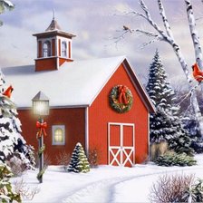 Схема вышивки «Зимняя картина )»