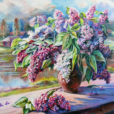 Схема вышивки «букет сирени»