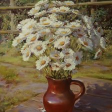 ромашки в вазе