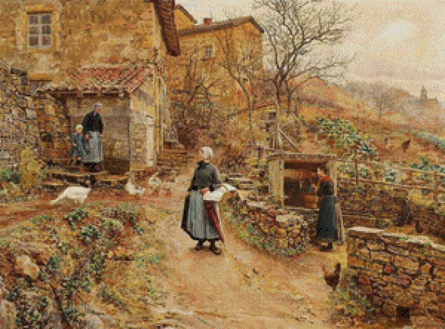 Marie Francois Firmin Girard-saliendo del pueblo - предпросмотр