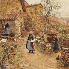 Marie Francois Firmin Girard-saliendo del pueblo