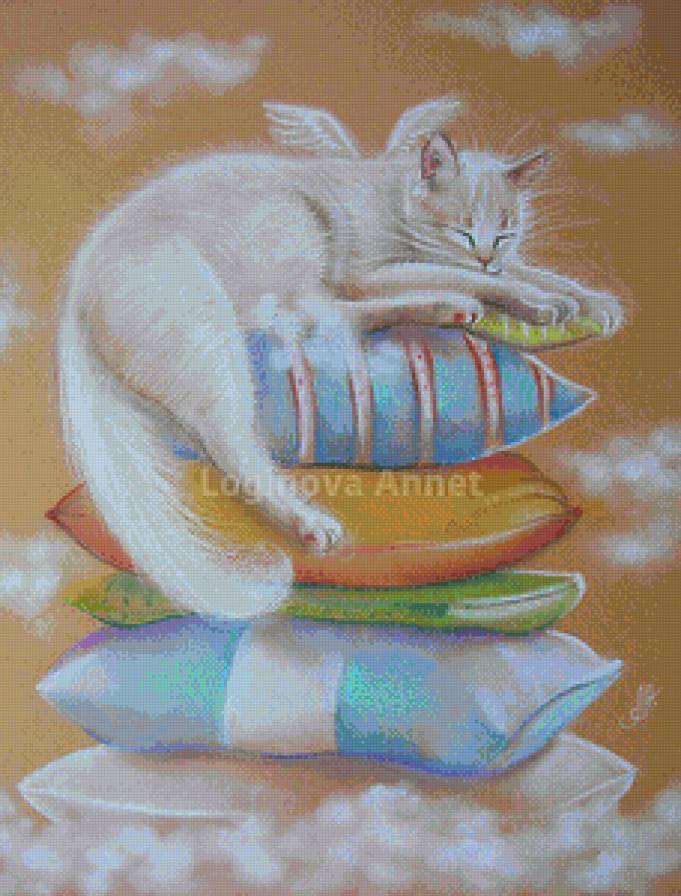 спящий ангелочек - кот, котики, коты - предпросмотр