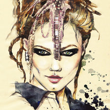 Схема вышивки «портрет девушки»