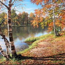 Схема вышивки «берёзы осенью»