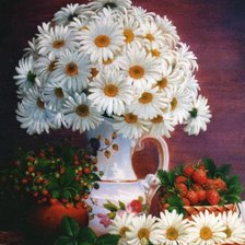 Схема вышивки «Ромашки с клубникой»