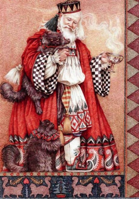 papa noel con gatos - оригинал