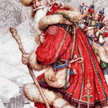 Схема вышивки «papa noel sobre la nieve»