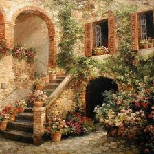 Схема вышивки «Греческий дворик»