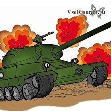 Схема вышивки «танк»