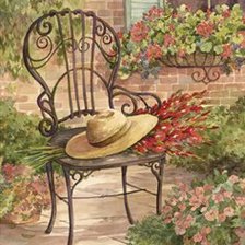 Схема вышивки «patio con silla y sombrero»