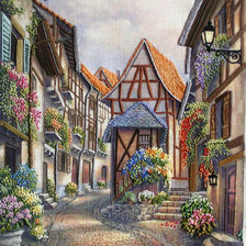 pueblo lleno de flores