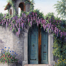 puerta con bouganvilla