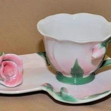 taza de te con rosa