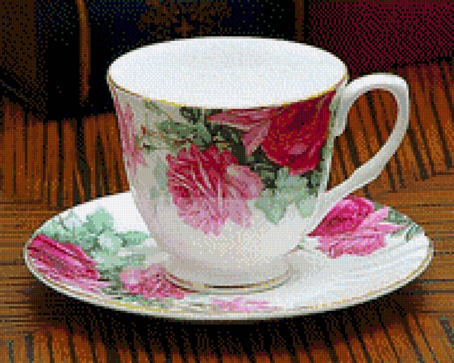 taza de te con rosas - предпросмотр