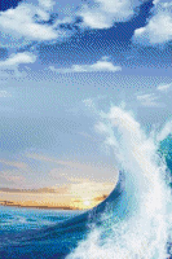 Волна - небо, солнце, волна, море, свет - предпросмотр