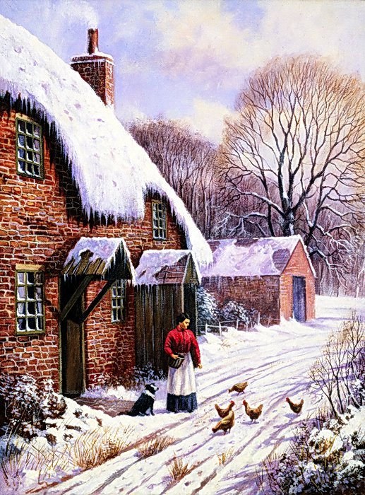 сельский дворик - пейзаж, двор, дом - оригинал