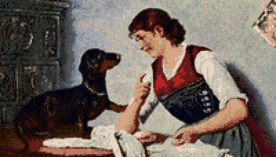 такса и женщина - предпросмотр