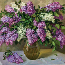 Схема вышивки «сирень в вазе»