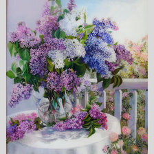 Схема вышивки «сирень на террасе»