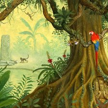 Схема вышивки «тропический лес»