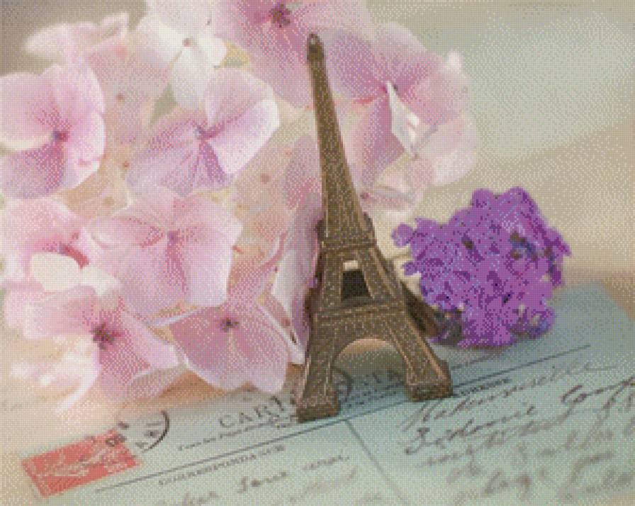 Маленький Париж - франция, гортензия, париж - предпросмотр