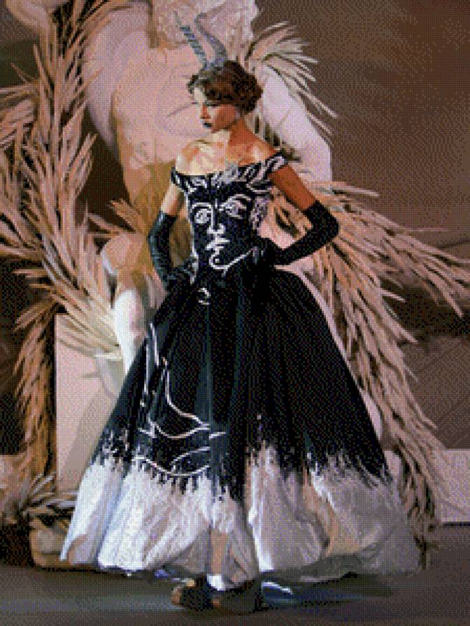 vestido negro y blanco - предпросмотр