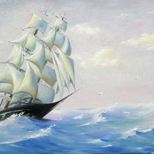 Схема вышивки «парусник»