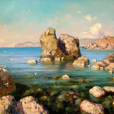 Схема вышивки «морской пейзаж»