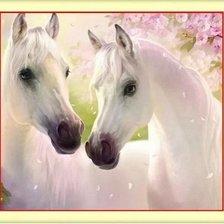 Схема вышивки «Белые кони»