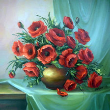 Схема вышивки «маки в горшке»