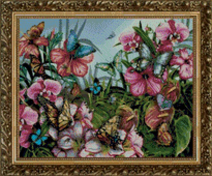 Бабочки,цветы. - предпросмотр