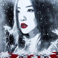 Схема вышивки «азиатская девушка»