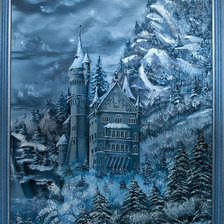 Схема вышивки «замок в горах»