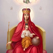 Схема вышивки «Богородица с Младенцем восседающая на Престоле»