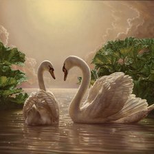 Схема вышивки «Лебединая верность»