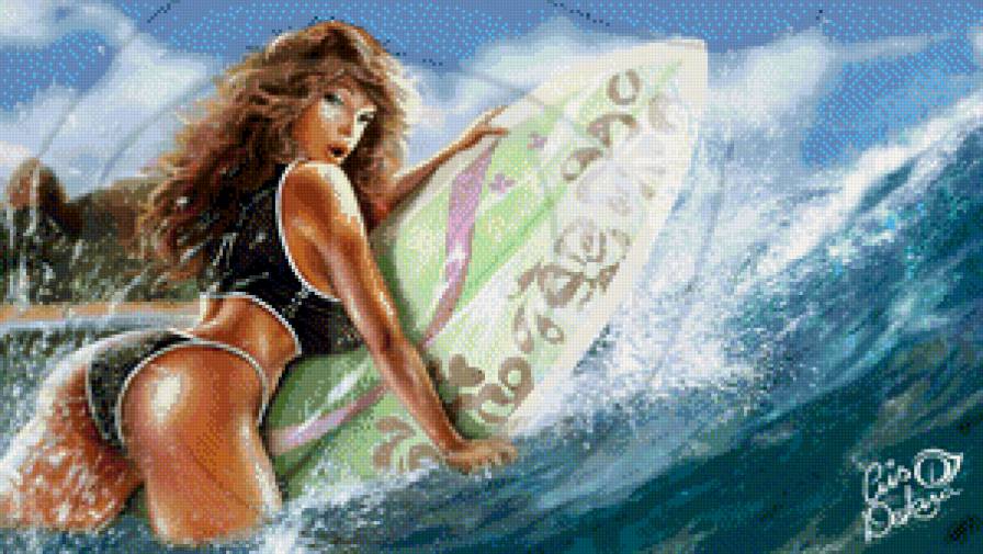 любительница серфинга - девушка - предпросмотр