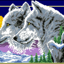 Схема вышивки «Пара волков 02»