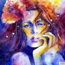 Схема вышивки «абстракция девушка 3»