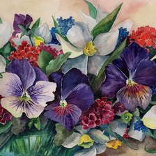 Схема вышивки «анютины глазки»