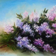 Схема вышивки «ветки сирени»