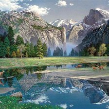 Схема вышивки «Горы»