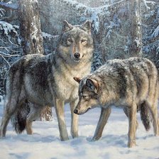 Схема вышивки «Волки»