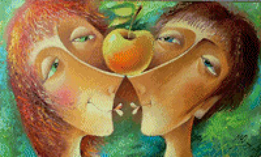 художник Юрий Мацик - двое - предпросмотр