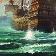 Схема вышивки «Морской бой (4 из 6)»